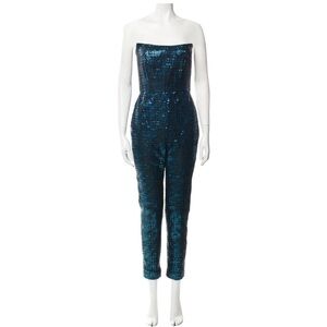 Michelle Mason Plaid Printed Sequin Jumpsuit - tag still on!